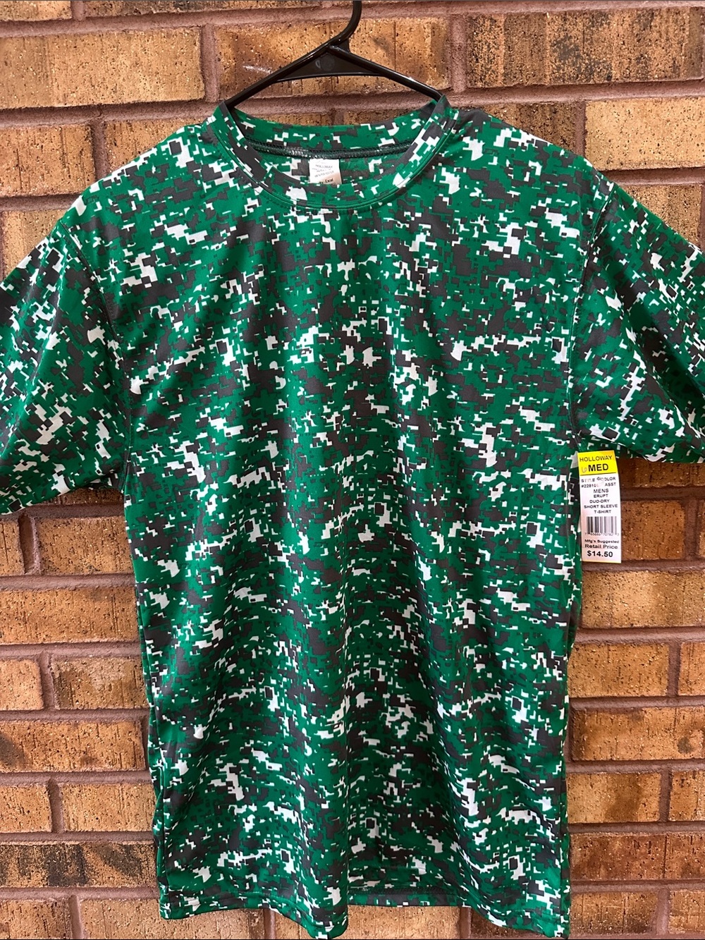 Holloway Green Black White Digital Camo Short-Sleeve Tee
